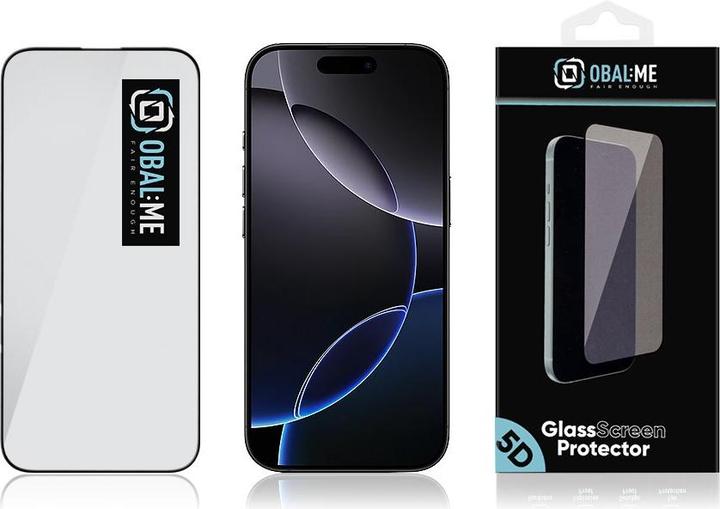 Actual product image - OBAL:ME 5D Glass Screen Protector for Apple iPhone 16 Pro Black (Apple iPhone 16 Pro)