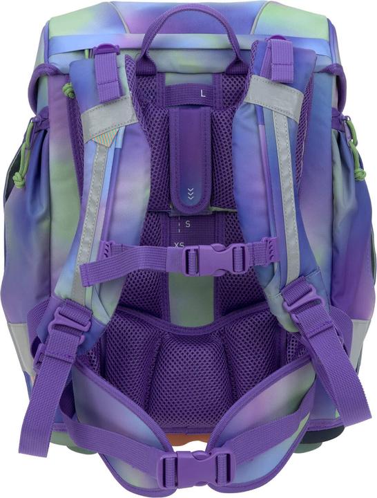 Actual product image Lässig Schulrucksack-Set Boxy, Lila / Grün (21 l)