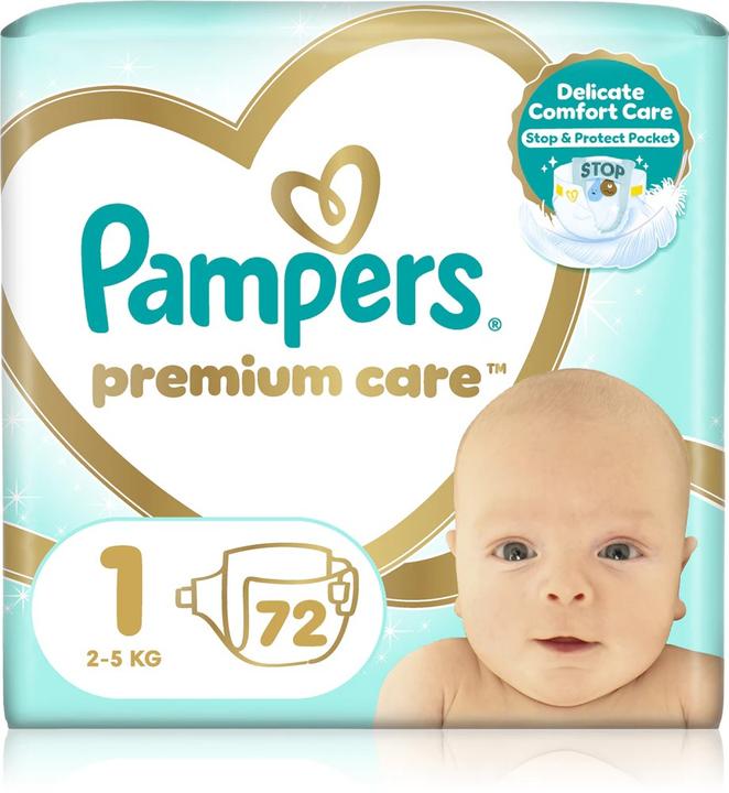 Produktbild Pampers Premium Care (Gr. 1, Halbmonatsbox, 72 Stk.)