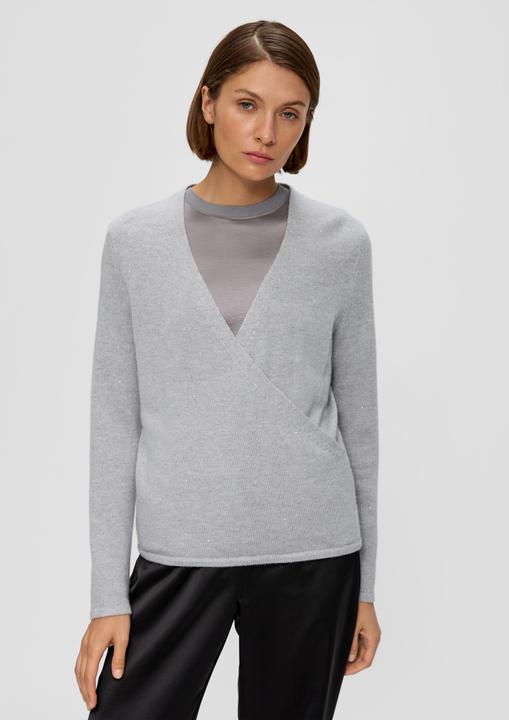 Image du produit s.Oliver Strickpullover Strickpullover in Wickeloptik mit feinen Pailletten (34)