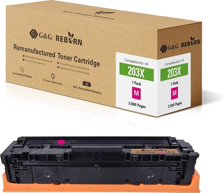 Image du produit G&G Toner de rechange HP 203X Compatible Magenta 2500 pages Reborn remanufacturé