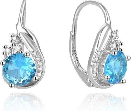 Image du produit Beneto - Beautiful silver earrings with blue zircons AGUC2681-L. BLUE