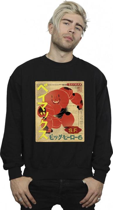 Actual product image Disney Mens Big Hero 6 Baymax Baymax Newspaper Sweatshirt (3XL)