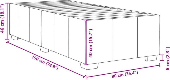 Actual product image vidaXL Fabric bed frame (90 x 190 cm)