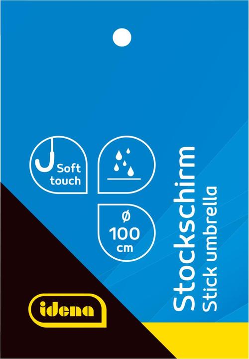 Productafbeelding Idena Blauwe stokparaplu Ø100cm soft-touch design handvat