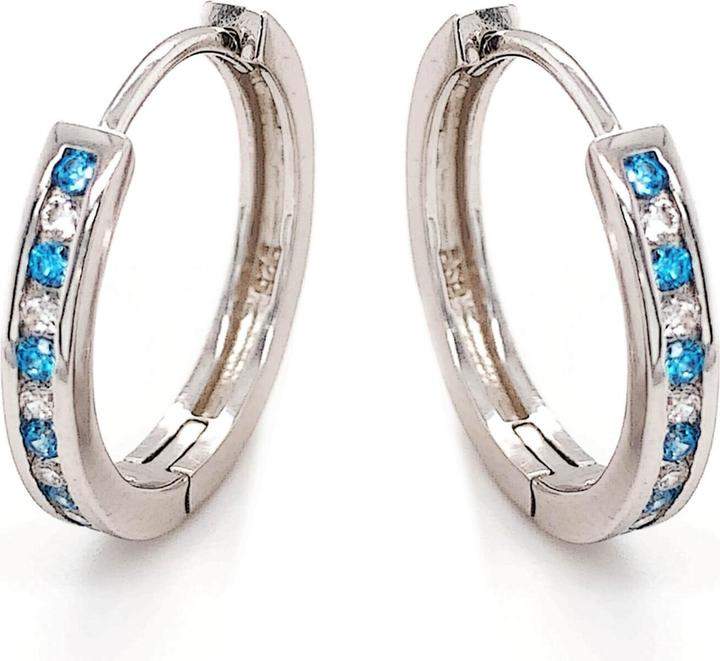 Produktbild Moiss Silver round earrings with colored zircons E0000741 (L)