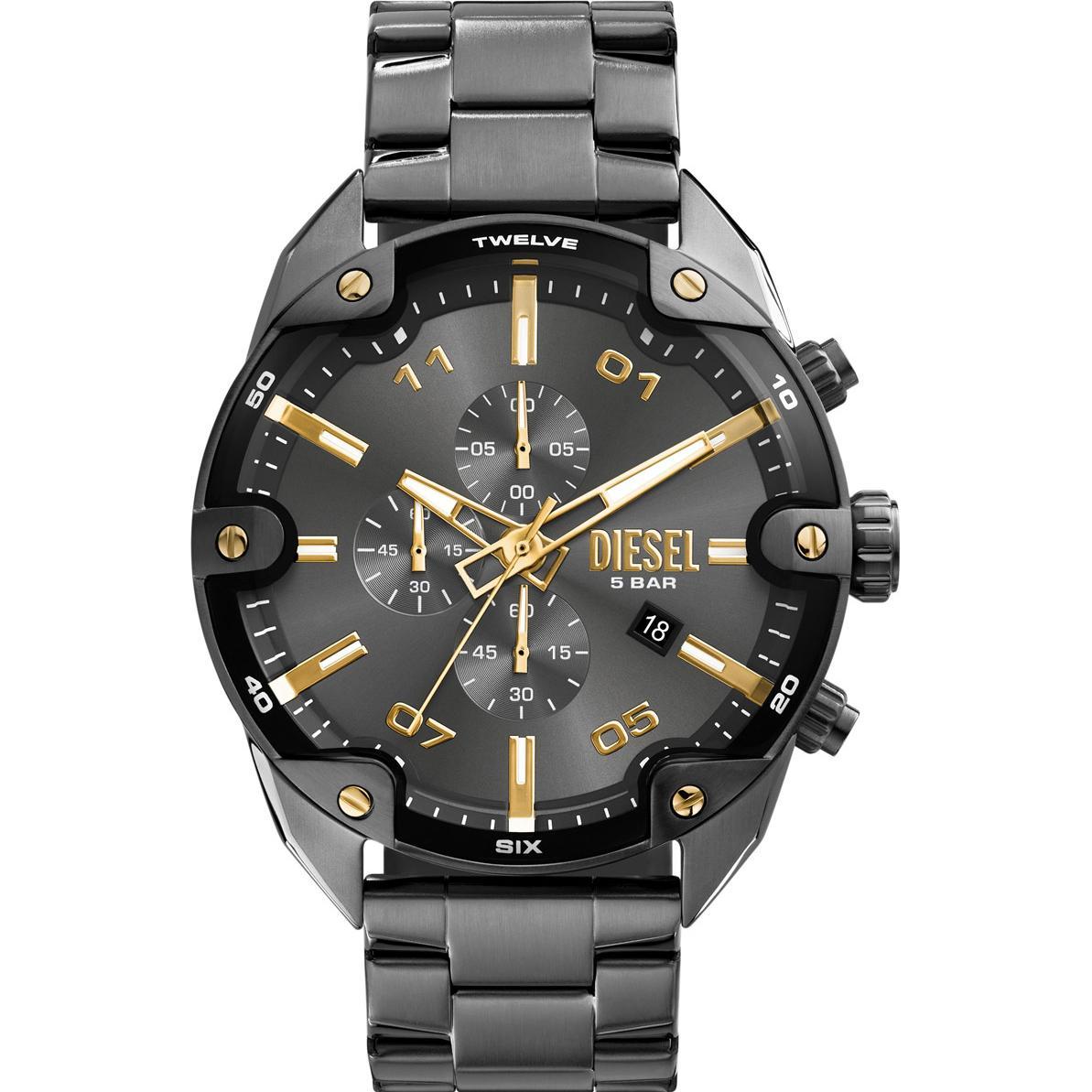 Diesel, Armbanduhr, Chronograph SPIKED, Grau, (Chronograph, 49 mm)