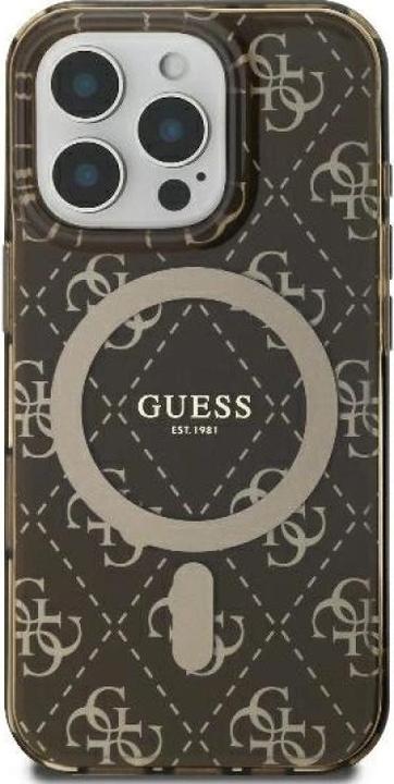 Actual product image Guess GUHMP16XH4DTEW iPhone 16 Pro Max 6.9" brązowy/brown hardcase IML 4G Background MagSafe (Apple iPhone 16 Pro Max)