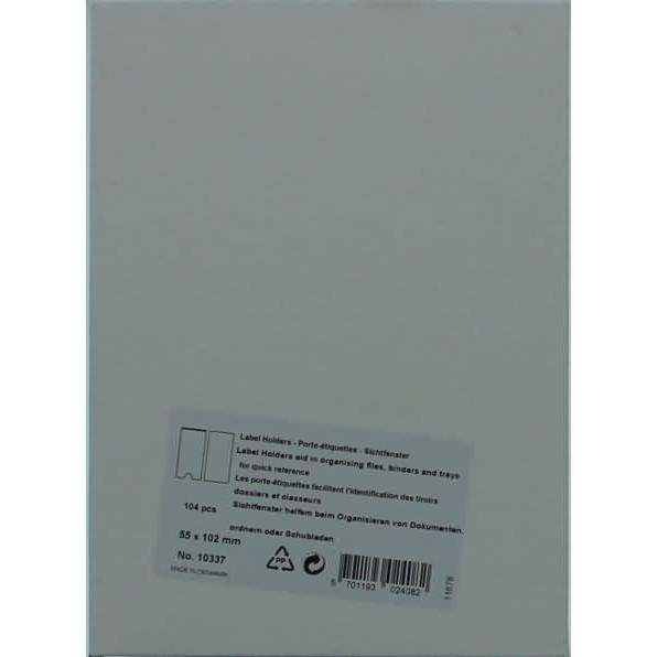 3L, Ordner Zubehör, Sichtfenster 55x102mm selbstklebend Kunststoff inkl. Etiketten VE=104 Stück