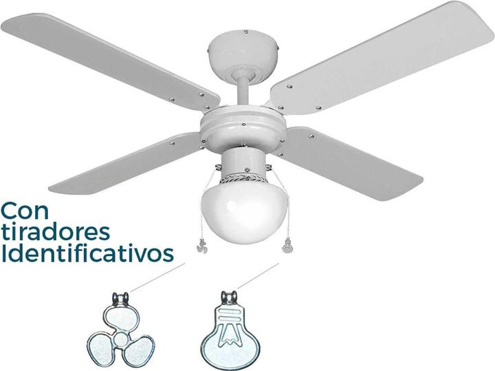 Produktbild EDM Enzo Plafondventilator 102cm 3 standen 50W wit + lamp - 8652700 (43.50 dB)