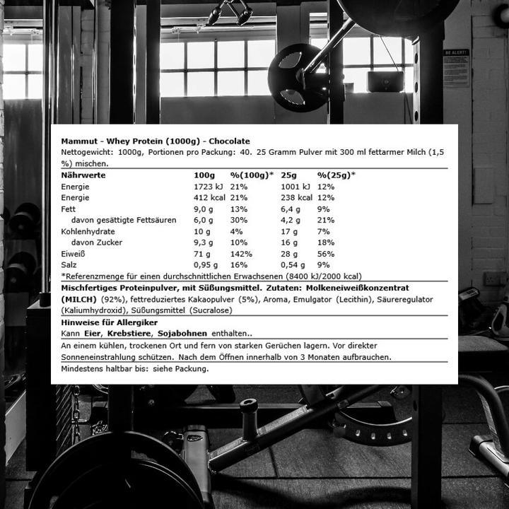 Produktbild Mammut Whey Protein (1000 g, Chocolate)