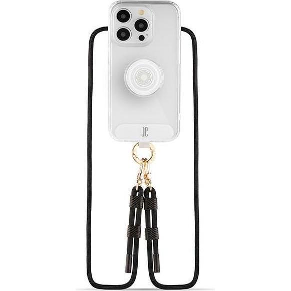 Just Elegance Copri collana con custodia PopSockets 3in1 trasparente, Cordino per smartphone, Trasparente