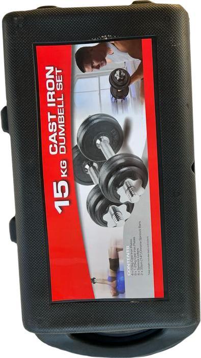 Actual product image Enerfit Case set screw-in dumbbells with cast iron discs