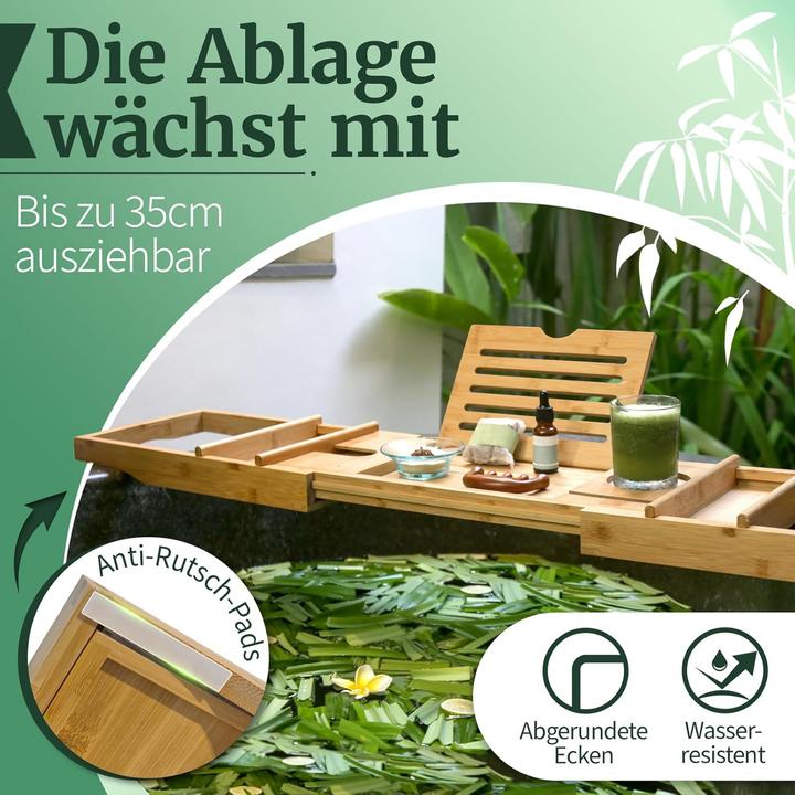 Produktbild Heimwert Badewannenablage aus Bambus