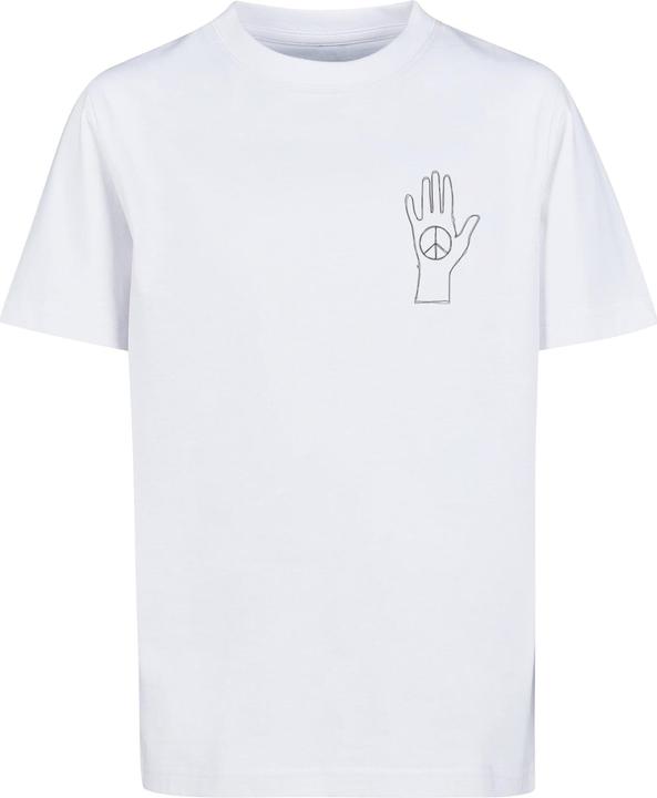 Produktbild Merchcode Peace - Scribble Hand White Kids Basic Tee - 174561 (158, 164)