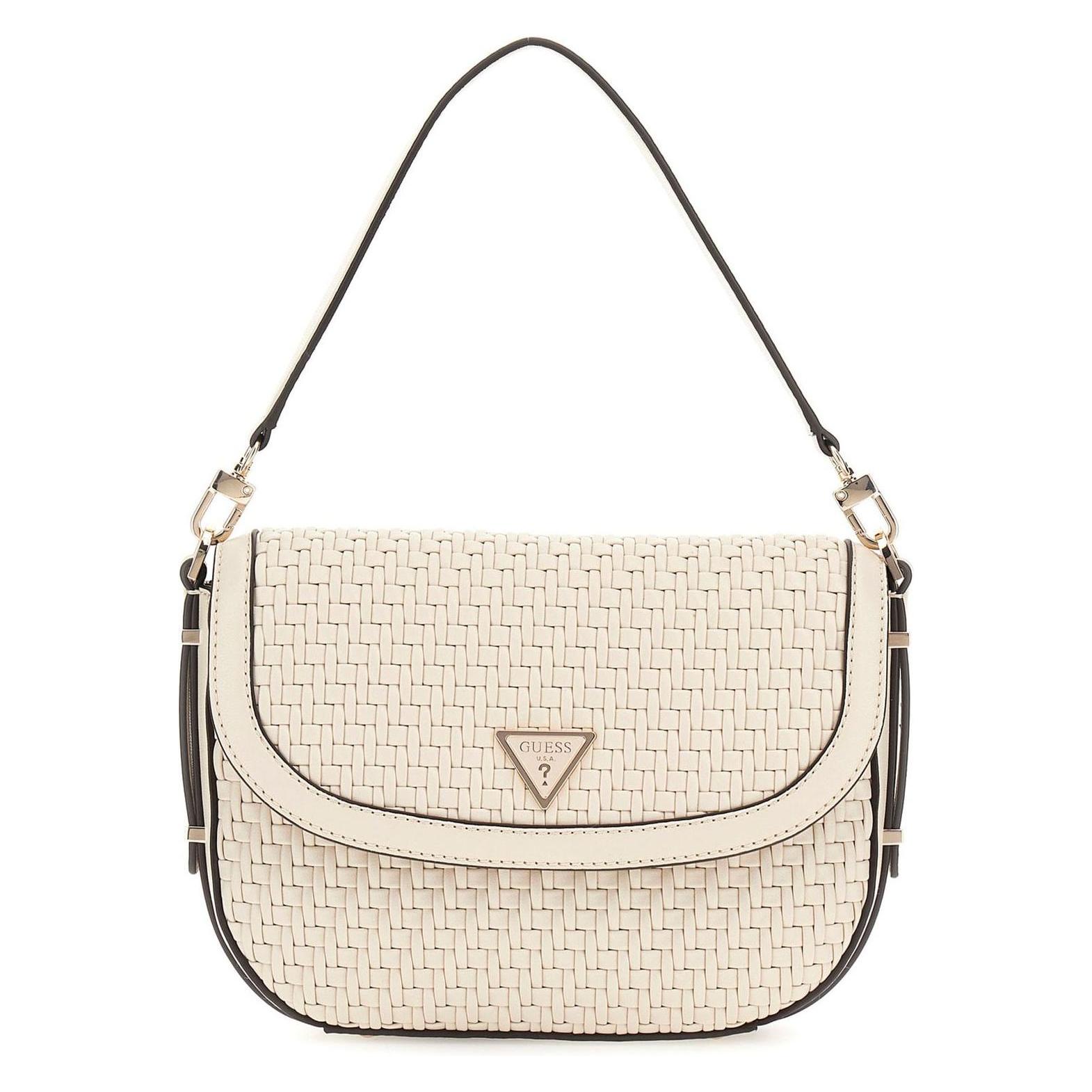 Guess, Damen, Handtasche, Murielle Flap Shoulder Bag, Beige
