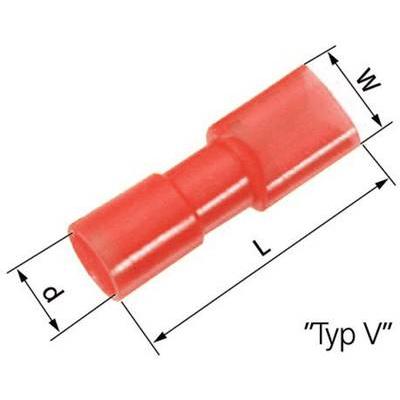 Lapp Kabel Flachsteckhülse Steckbreite: 2.8 mm Steckdicke: 0.5 mm 180 ° Vollisoliert Rot 61794951 100 St., Elektronikkab...
