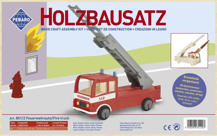 Produktbild Pebaro Holzbausatz Feuerwehrauto