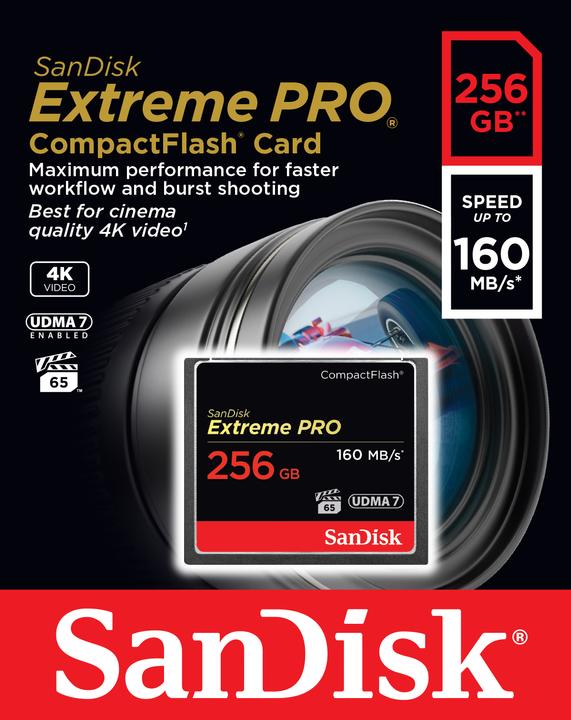 Actual product image SanDisk Extreme Pro Compact Flash (256 GB, CF)