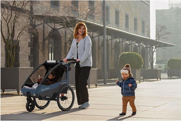 Produktbild Qeridoo Kinderfahrradanhänger Sportrex 2 Limited Edition Jeans Blue Kollektion 2023