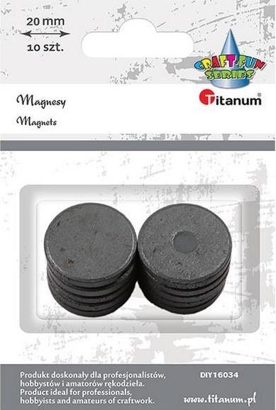 Produktbild Titanum Runde schwarze Magnete 20mm 10St (10x)