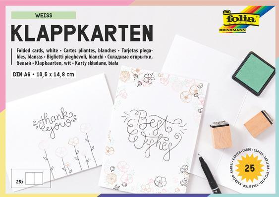 Folia Briefkarte DIN A6 hoch doppelt weiss (190 g/m², 25 x)