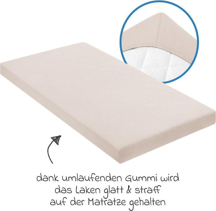 Productafbeelding Julius Zöllner Jersey hoeslaken voor wieg & wiegmatras 90x 40 cm, shell (90 x 40 cm)