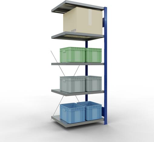 Produktbild Schulte Lagertechnik Stecksystem Anbauregal MULTIplus250 mit Kreuzstrebe