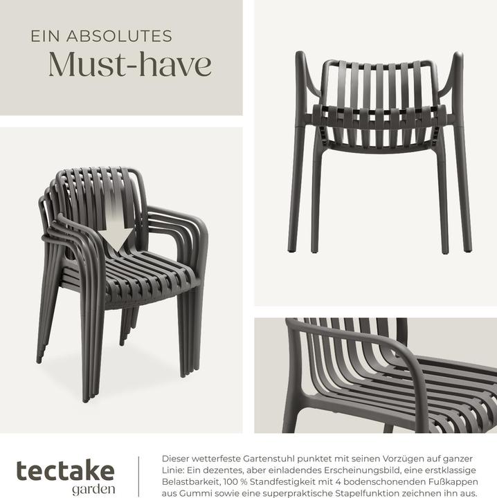 Immagine prodotto tectake Sedie da giardino Alcudia, resistenti alle intemperie, impilabili