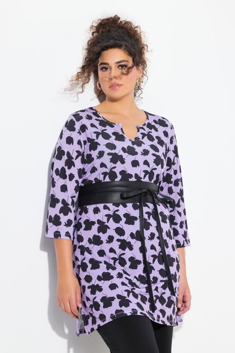 Produktbild Ulla Popken Longshirt, A-Linie, Tunika-Ausschnitt, 3/4-Arm (56)