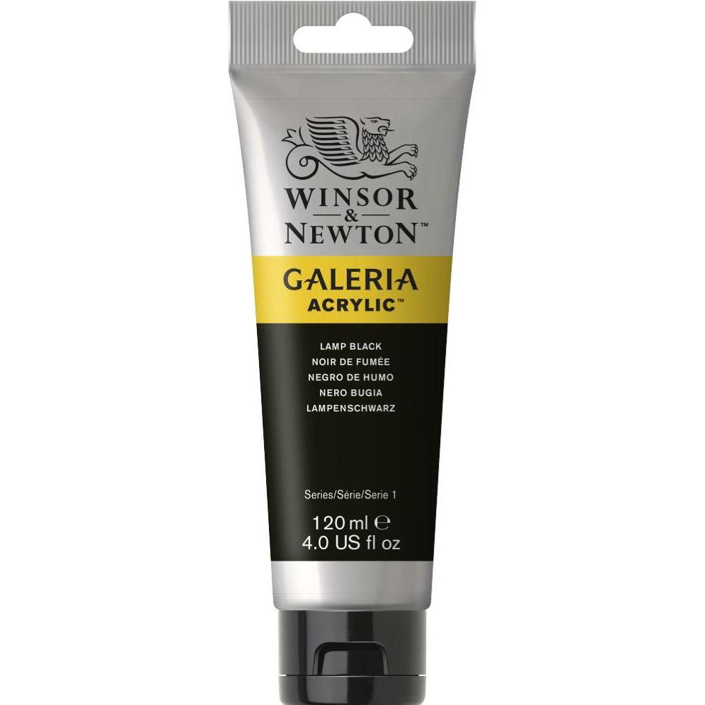 Winsor & Newton, Künstlerfarbe + Bastelfarbe, Galeria Acrylic 120Ml Lamp Black 337 (120 ml)