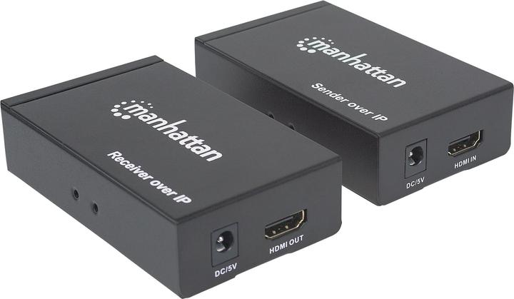 Actual product image Manhattan 1080p HDMI over IP Extender Kit Extends the 1080p signal with a switch and a network c...
