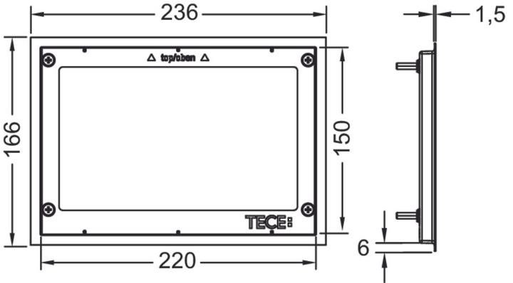 Produktbild TECE WC-Abdeckrahmen Metall Chrom glänzend, für WC-Einbaurahmen