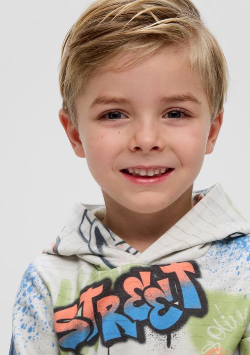 Produktbild s.Oliver Sweatshirt Gemustertes Sweatshirt mit Kapuze (98)