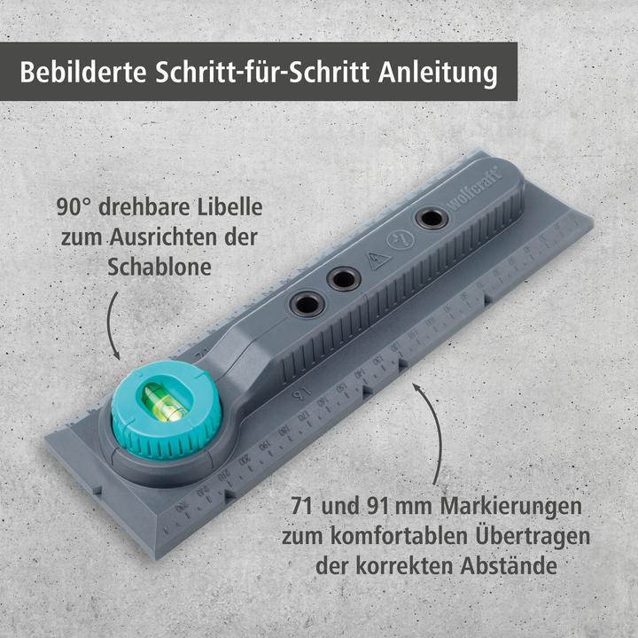 Image du produit MGA wolfcraft 1 Markier- und Anbohrschablone
