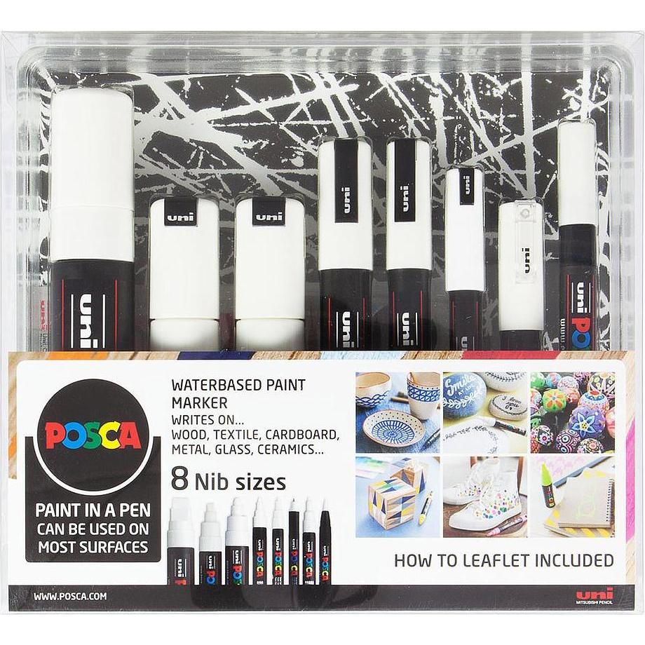 Posca, Marker, Markerset (Schwarz, Weiss, 8 x)