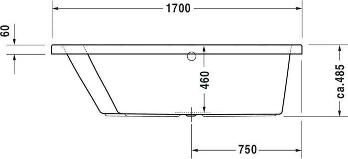 Productafbeelding Duravit Ruimtebesparend bad Paiova 100 x 170 cm wit glad 7002120000000 (180 l, 170 cm, 100 cm)