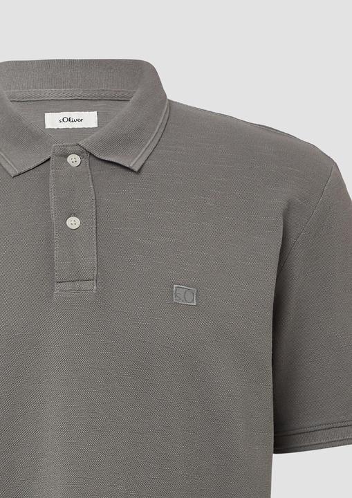Actual product image S.Oliver Polo-Shirt Poloshirt mit kleinem Labelpatch und Flammgarnstruktur (3XL)