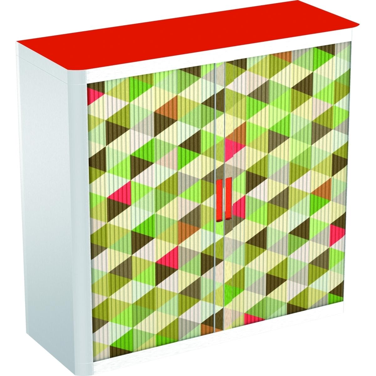 Easy, Aktenschrank, Rollladenschrank easyoffice BxTxH 86x37,5x104cm Motiv geometrisch rot 1