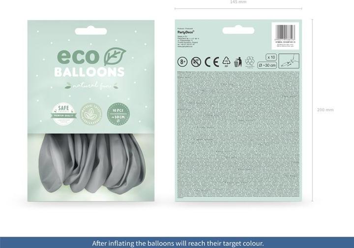 Image du produit Partydeco Ballons Eco Gris pastel (10 x)