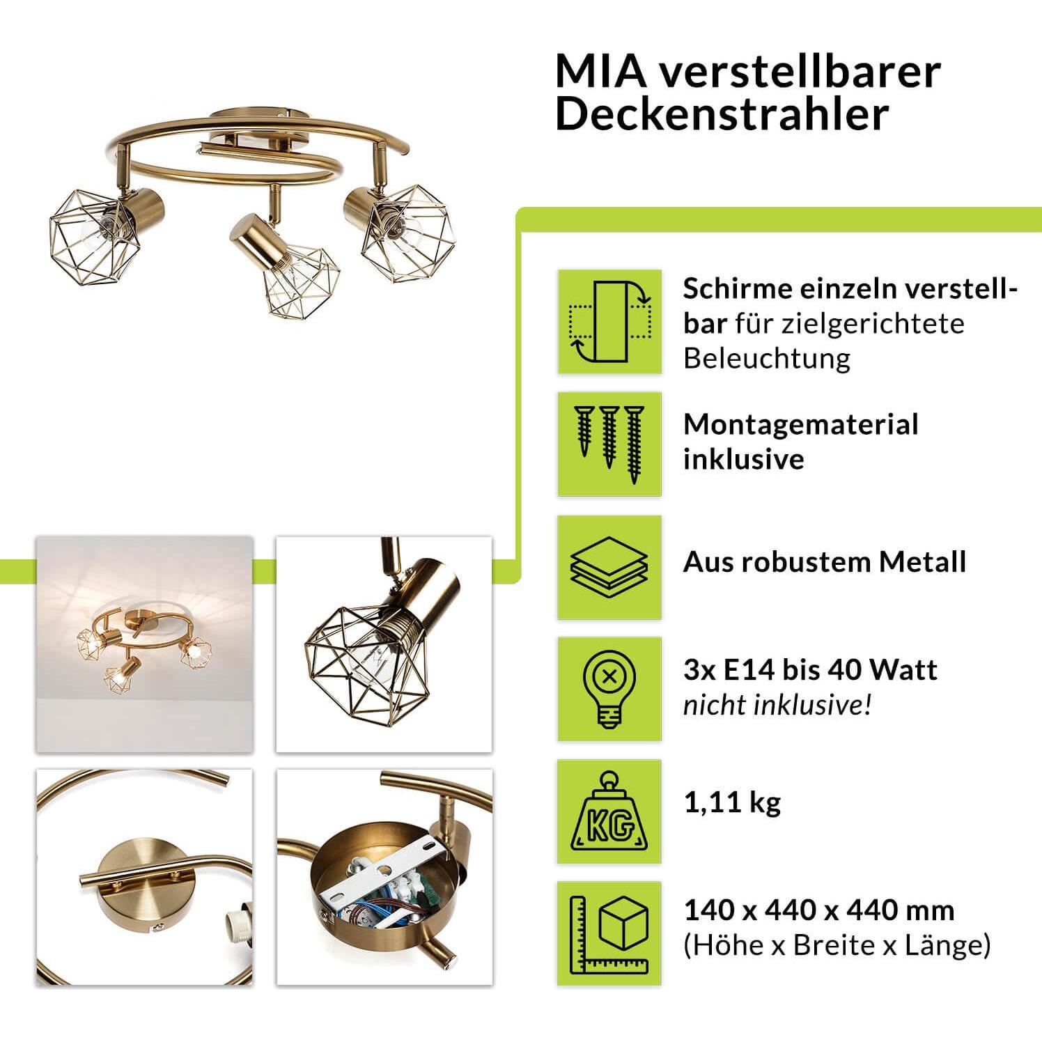 Thumbnail - Licht-Erlebnisse, Wandleuchte + Deckenleuchte, Mia (E14)