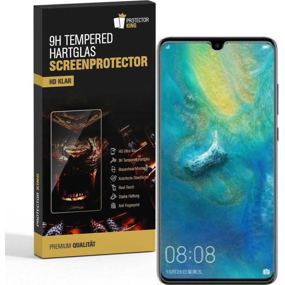 Protectorking 1x echtes Tempered 9H Panzerhartglas 3D KLAR (1 Stück, Huawei Mate 20 X), Smartphone Schutzfolie
