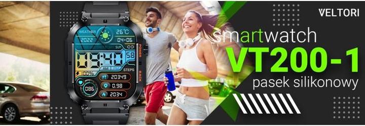 Actual product image Giewont Veltori VT200-1 Smartwatch, schwarzes Silikonarmband