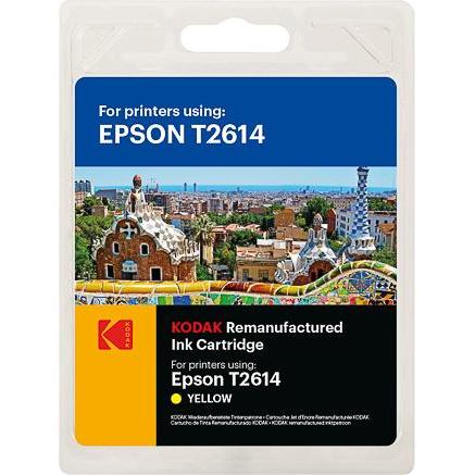 Kodak, Druckerpatrone, SUPPLIES 185E026104 EPSON XP Tinte yellow rebuilt T2614 300Seiten Blister 7ml (Y)