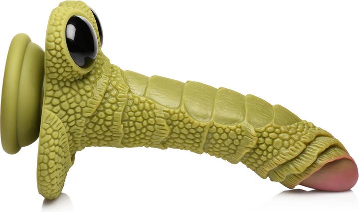 Actual product image Creature Cocks Swamp Monster Scaly Silicone Dildo - Black