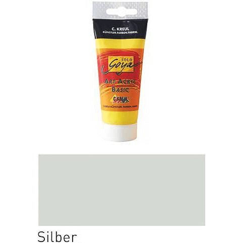 Kreul, Künstlerfarbe + Bastelfarbe, Basic Acryl 100ml (Silber, 100 ml)