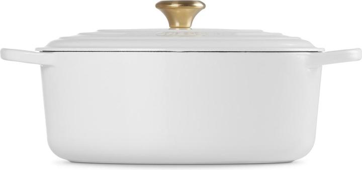 Image du produit Le Creuset Cocotte Signature Ovale, 31Cm, BlancM. Pommeau doré Gu (Cocotte + faitout, Fonte)