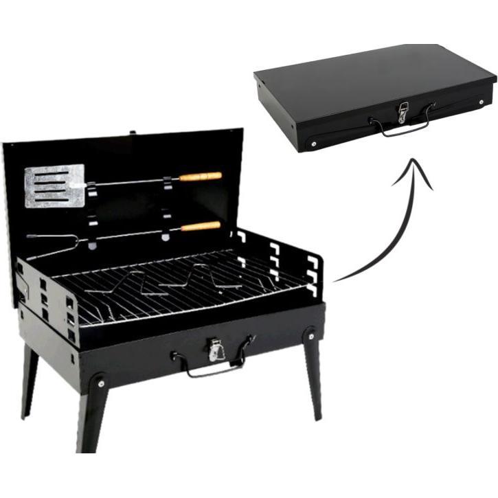 Chomik, Grill a carbone, Grill turystyczny składany, walizka z widełkami i łopatką