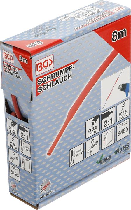 Immagine prodotto BGS Box gauine termorestringenti rosso Ø 3 mm 8 m (1x)