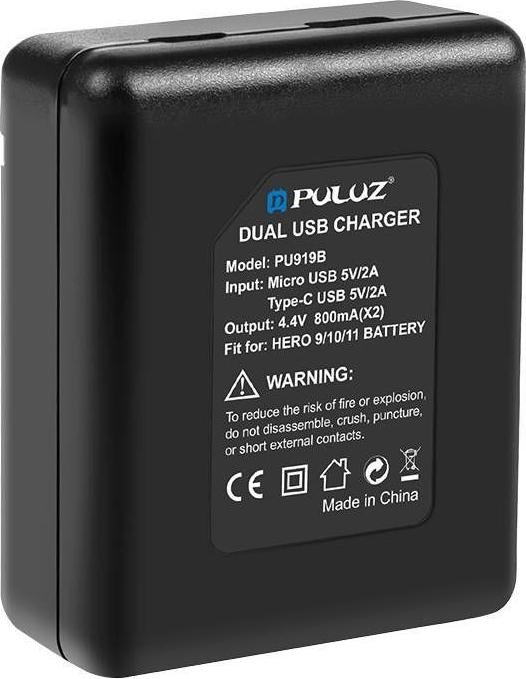 Produktbild Puluz Dual USB Ladegerät (GoPro Hero 9, GoPro Hero 11, GoPro Hero 10)